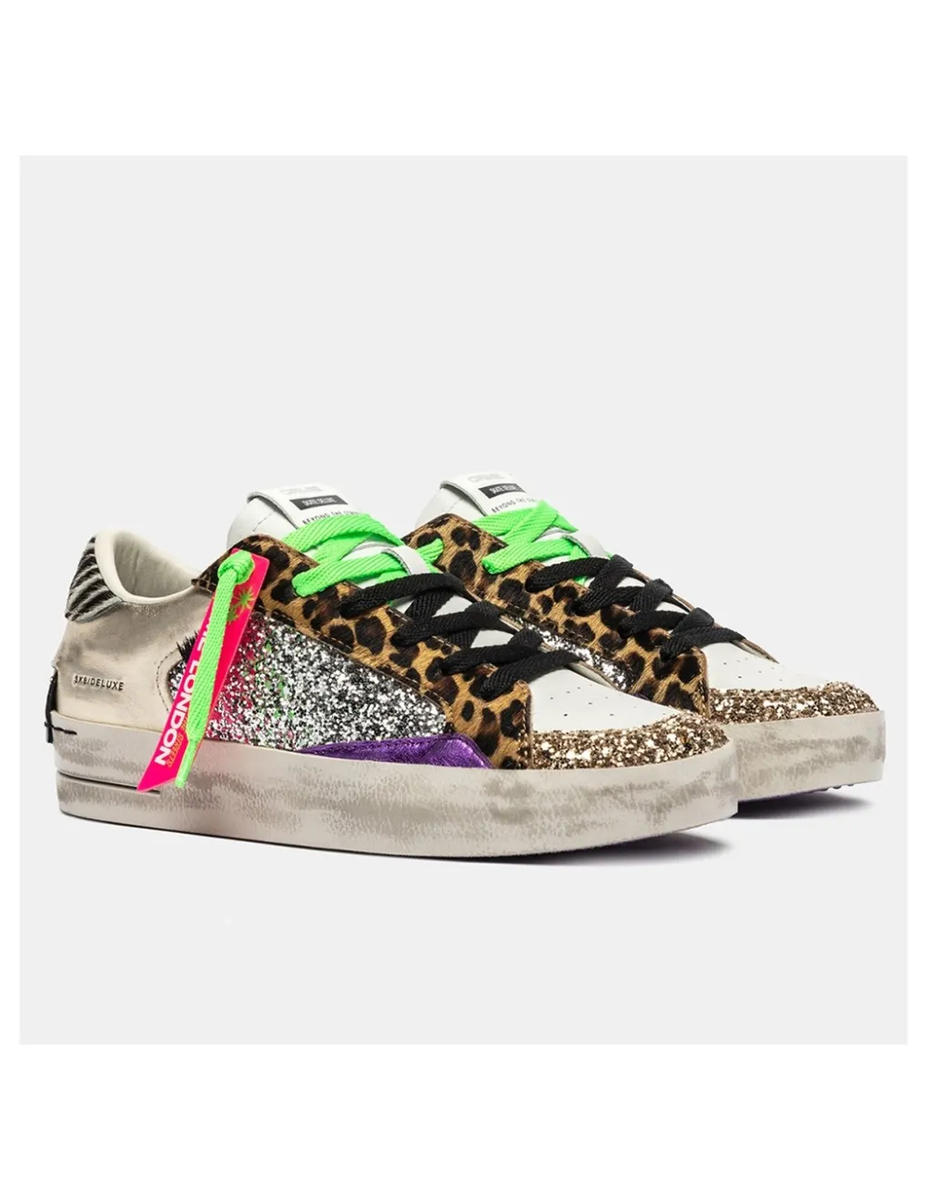 crime london Baskets Tendance Femme sk8 deluxe multicolor
