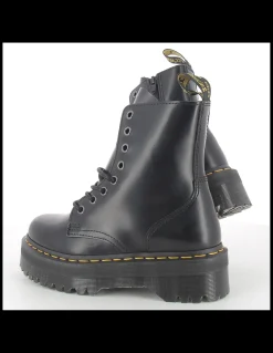 Clearance dr martens boots compensées femme jadon cuir polished smooth noir