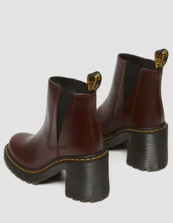 Outlet dr martens Bottines à talons spence dark brown classic pull up