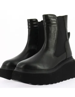 Clearance kharisma bottines chelsea compensées femme cuir noir