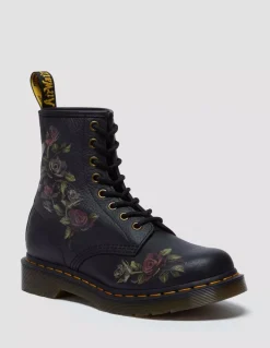 New dr martens Bottines Femme 1460 black decayed roses classic tumbled nappa
