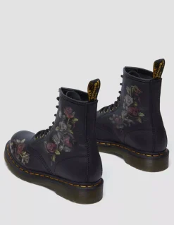 New dr martens Bottines Femme 1460 black decayed roses classic tumbled nappa