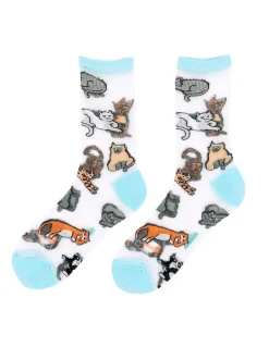 coucou suzette Chaussettes Femme transparentes miaou