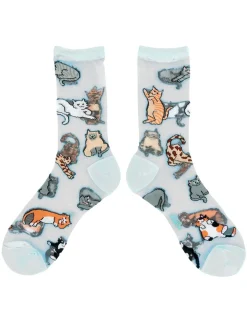 coucou suzette Chaussettes Femme transparentes miaou