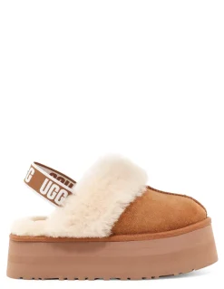 Best ugg Chaussons compensé femme funkette daim chestnut