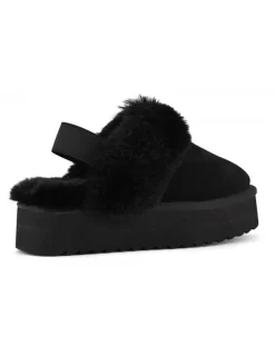 Hot colors of california Chaussons Plateforme Femme Daim Noir