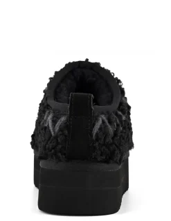Outlet colors of california Chaussons Plateforme Fourrure Noirs