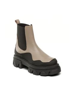 Outlet steve madden chelsea boots femme merilyn bootie cuir beige/noir