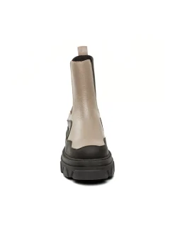 Outlet steve madden chelsea boots femme merilyn bootie cuir beige/noir