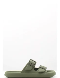 Sale cacatoes Claquettes Femme Jessy Classic Dark Kaki