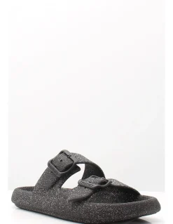 Outlet cacatoes Claquettes Femme Jessy Glitter Black