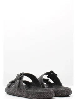 Outlet cacatoes Claquettes Femme Jessy Glitter Black