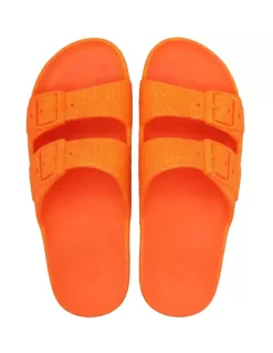 New cacatoes Claquettes Femme Neon Orange Fluo