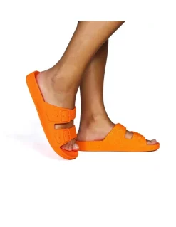 New cacatoes Claquettes Femme Neon Orange Fluo