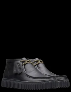 clarks Derbies Homme torhill hi black leather