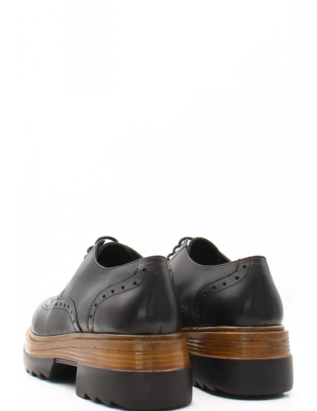 Hot hosis villa group Derby Femme Cuir Noir Semelle Bicolore