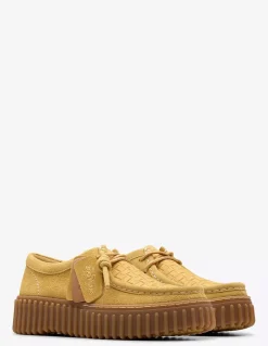 Clearance clarks Derby Femme Torhill Bee daim Jaune