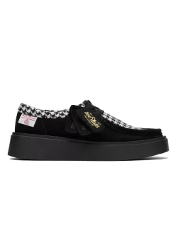 Hot clarks Derby Femme torview w black tweedcombi