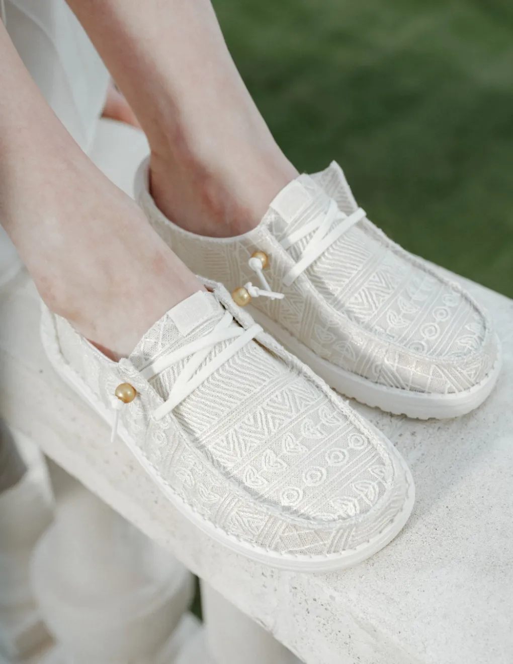 New dude Derby Femme Wendy Crochet Lace Crème