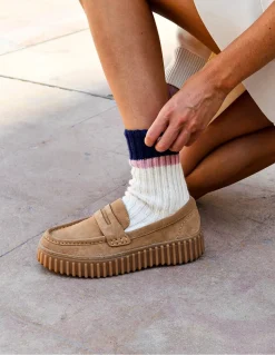 Online clarks Mocassin femme torhill penny light tan suede