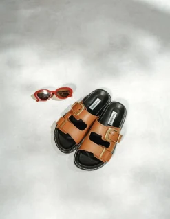 steve madden Mules Femme Arch-e Slides Cuir Marron