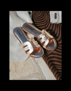 Discount Les tropeziennes par M.Belarbi Mules femme Damia cuir Or