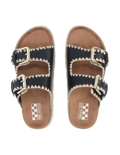 Best no name Mules Femme Sandy Edge W Cuir Black Natural