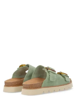 Best no name Mules Femme Sandy Slap Cuir Tilleul
