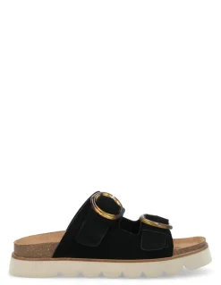 Online no name Mules Femme Sandy Slap Cuir Noir