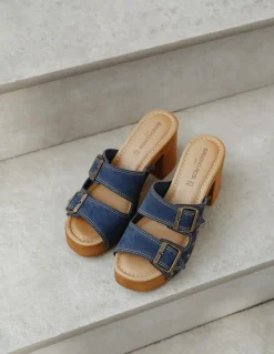Discount sandro rosi Sabots à Talons Femme 9068 Denim