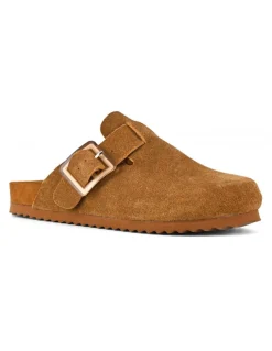 Best colors of california Sabots Femme Bio Daim Marron
