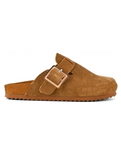 Best colors of california Sabots Femme Bio Daim Marron