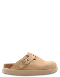 Online scholl Sabots Femme fae chunky suede dark beige