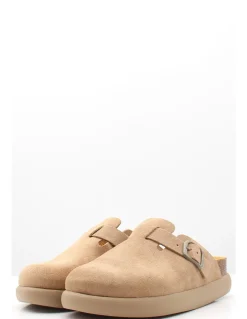 Online scholl Sabots Femme fae chunky suede dark beige
