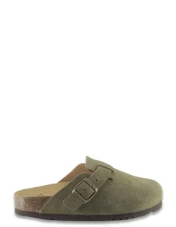 Outlet scholl Sabots Femme FAE Daim Kaki