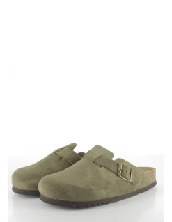 Outlet scholl Sabots Femme FAE Daim Kaki