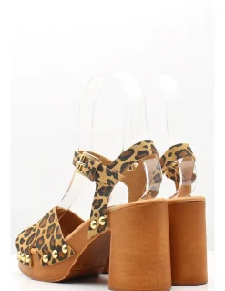New sandro rosi Sandales à talon Femme 9272 Léopard