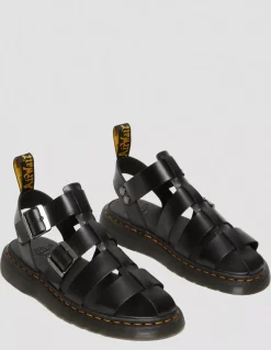 Sale dr martens Sandales Mixte Garin Cuir Noir