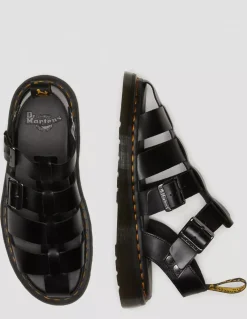Sale dr martens Sandales Mixte Garin Cuir Noir