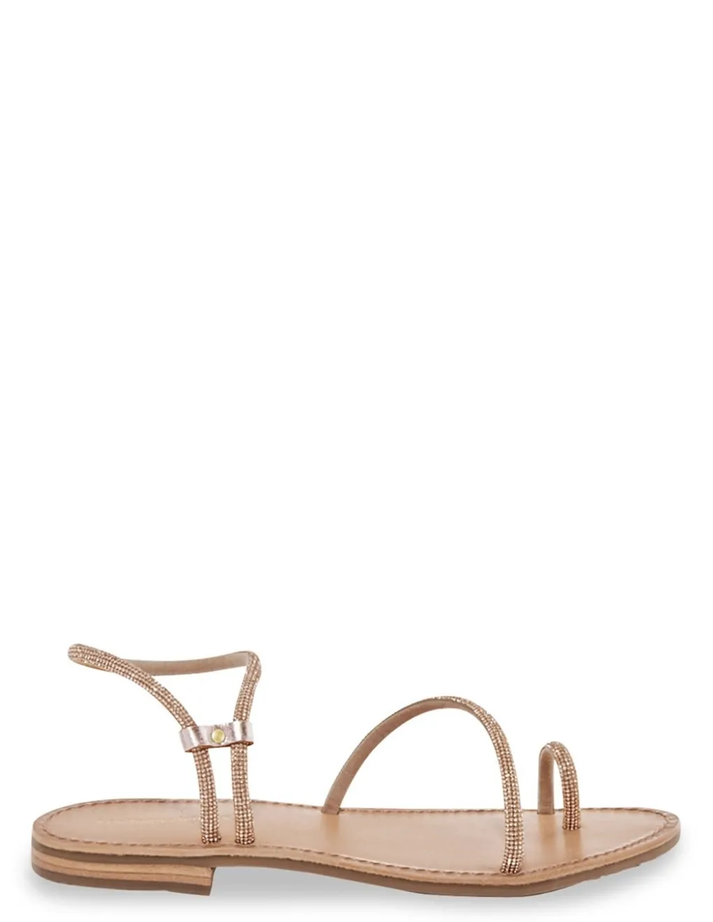 Hot Les tropeziennes par M.Belarbi Sandales Plates Hodaxa Cuir Rose Gold Strass