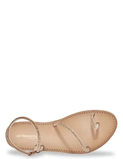 Hot Les tropeziennes par M.Belarbi Sandales Plates Hodaxa Cuir Rose Gold Strass