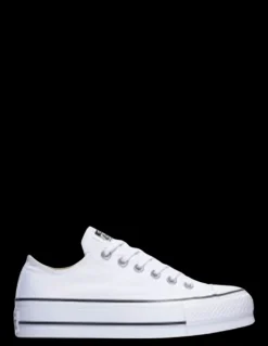 Hot converse sneakers compensées basses femme lift ox blanc