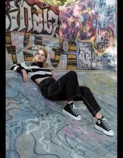Hot converse sneakers compensées montantes femme lift hi noir