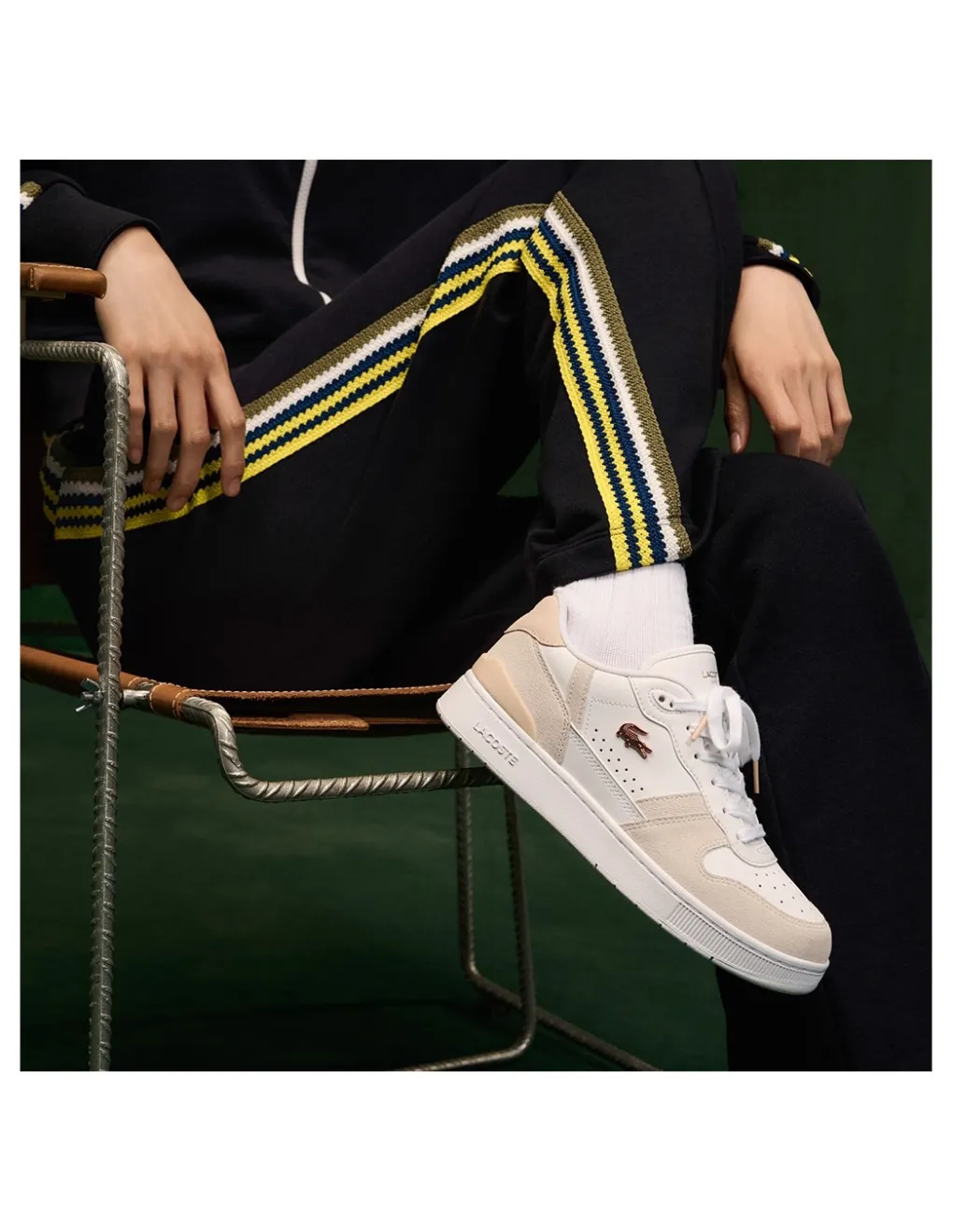 Online lacoste Sneakers De Ville Femme T-Clip Blanc Rose Cuir