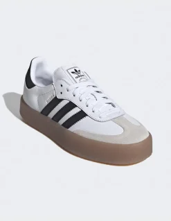 New adidas Sneakers Femme Sambae cuir blanc/noir