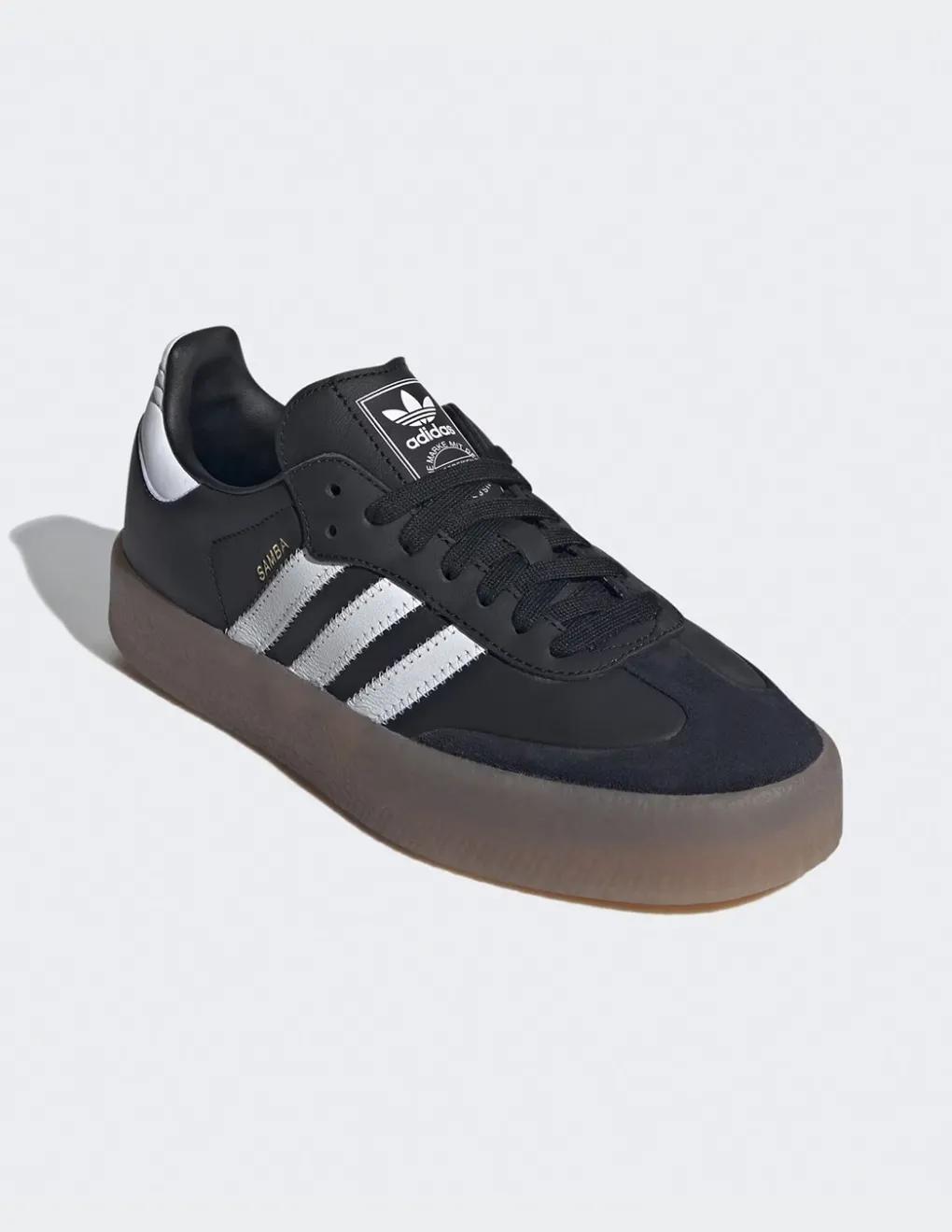 Hot adidas Sneakers femme sambae cuir noir/blanc/gomme