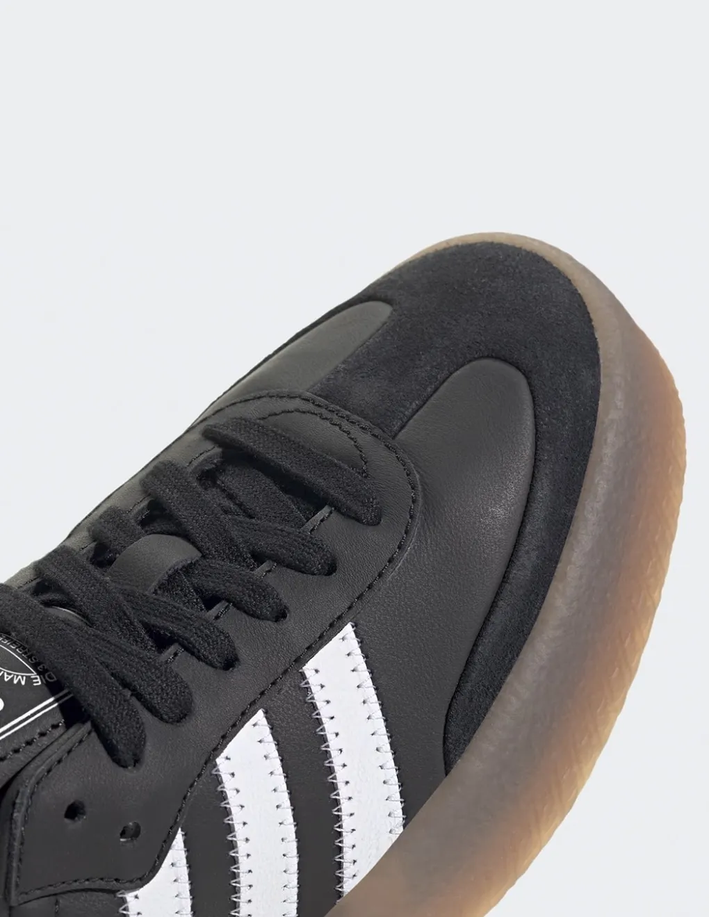Hot adidas Sneakers femme sambae cuir noir/blanc/gomme