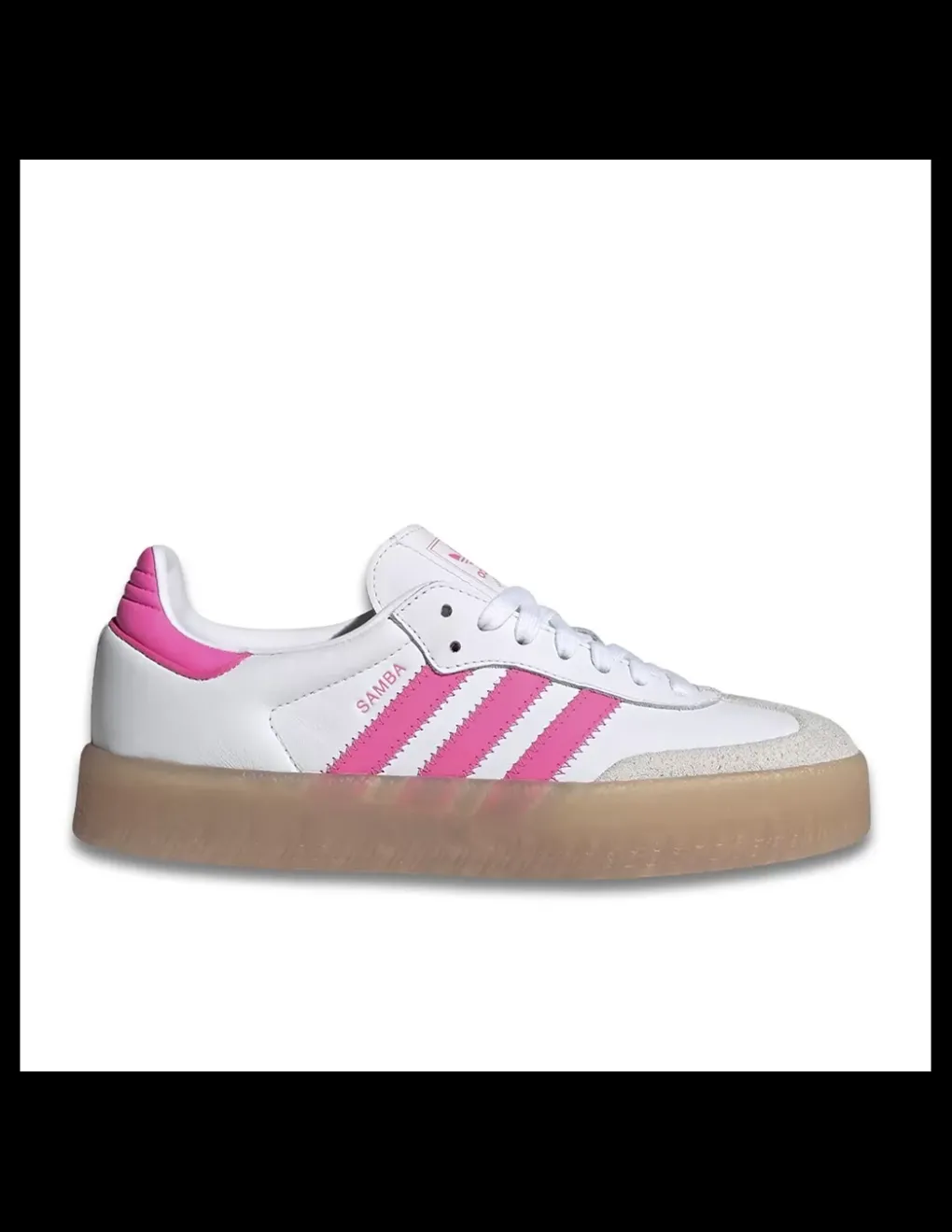 New adidas Sneakers femme Sambae cuir blanc/rose