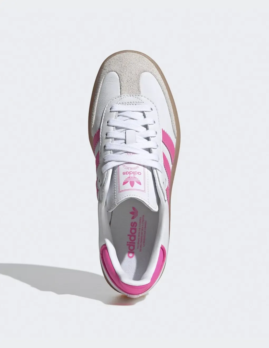 New adidas Sneakers femme Sambae cuir blanc/rose