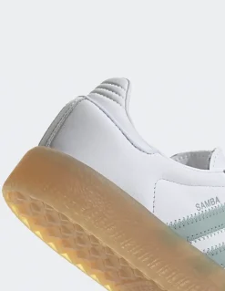 Outlet adidas Sneakers femme Sambae cuir blanc/vert pastel